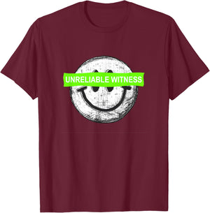 Green Color Unreliable Witness Green Graphic T-Shirt - T-Shirt | Maroon