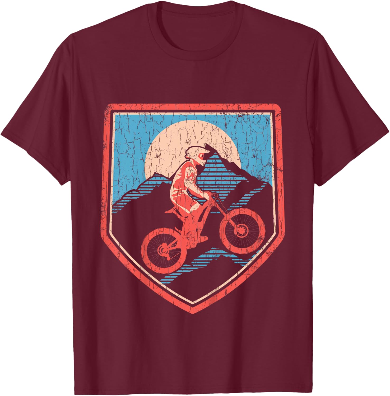 Kids Mountain Bike Cycling Gifts Youth Boys T-Shirt - T-Shirt | Maroon
