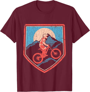 Kids Mountain Bike Cycling Gifts Youth Boys T-Shirt - T-Shirt | Maroon