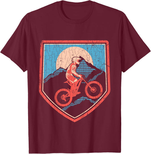Kids Mountain Bike Cycling Gifts Youth Boys T-Shirt - T-Shirt | Maroon