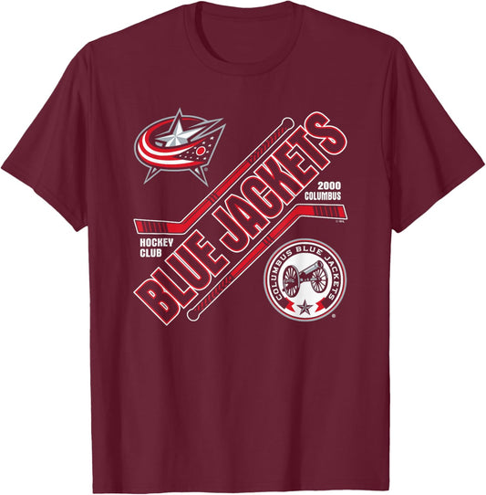 Columbus Blue Jackets Force Navy Officially Licensed T-Shirt - T-Shirt | Maroon