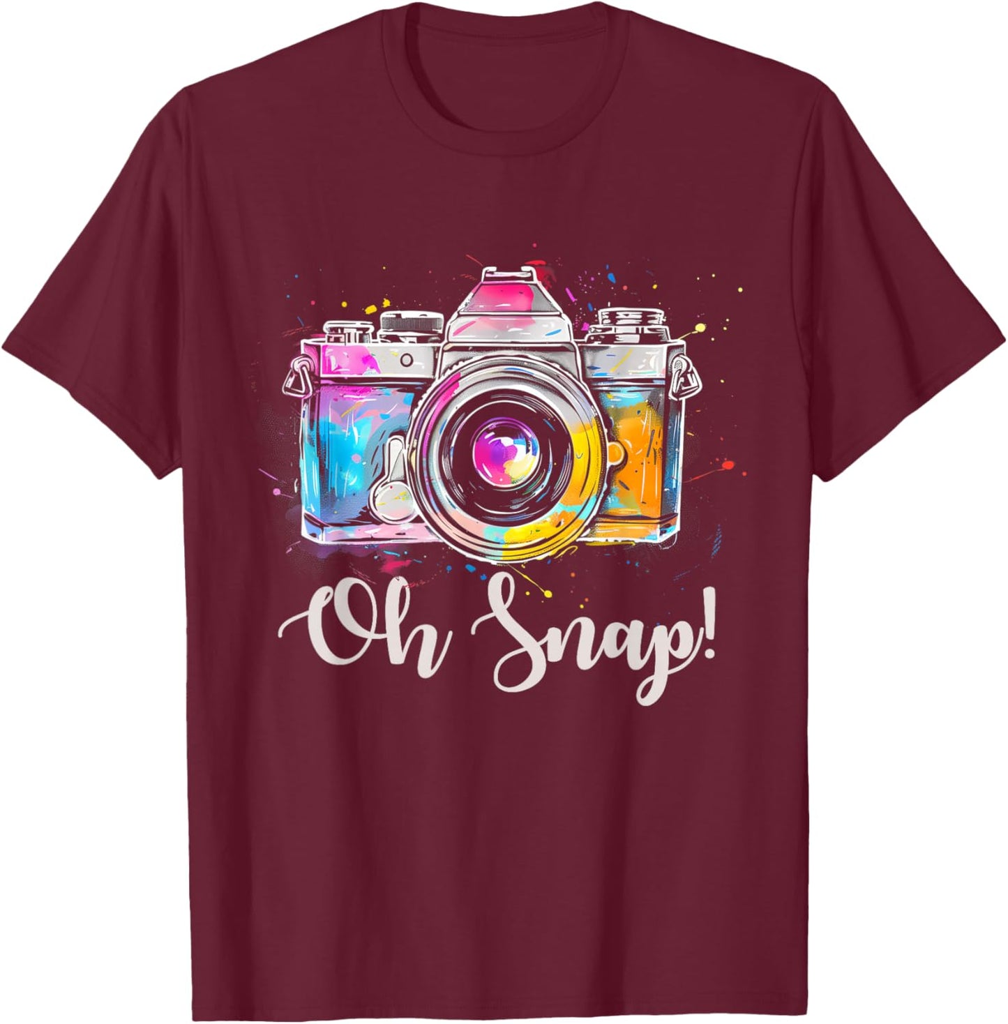 Photographer Vintage Camera Funny Photography T-Shirt - T-Shirt | Maroon