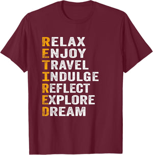 Retired Letters Meanings, Funny Retirement T-Shirt - T-Shirt | Maroon