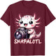 Photographer Axolotl Photoshooting Camera T-Shirt - T-Shirt | Maroon
