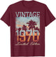 Vintage 1970 Limited Edition 55th Birthday 55 Year Old Gifts T-Shirt - T-Shirt | Maroon
