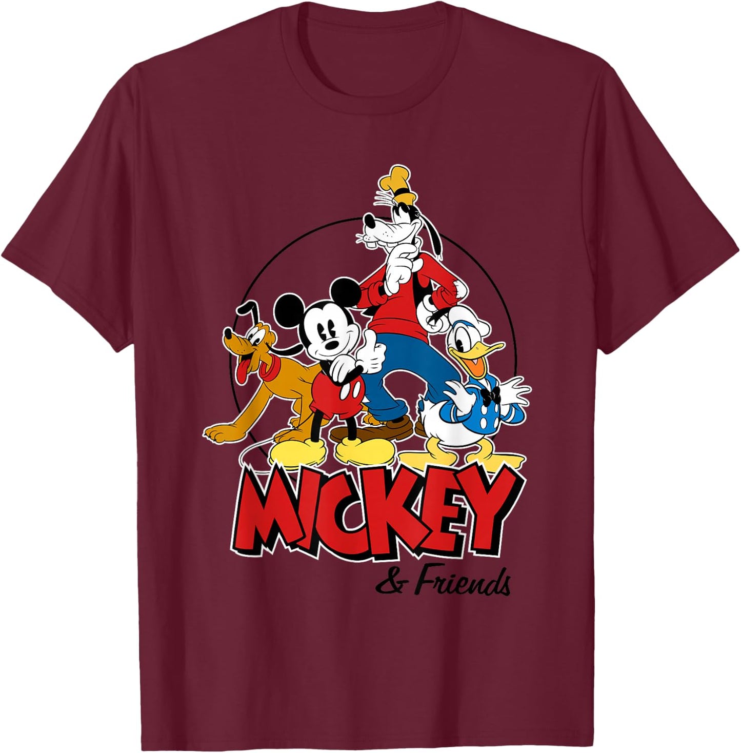 Disney - Mickey Mouse and Friends T-Shirt - T-Shirt | Maroon