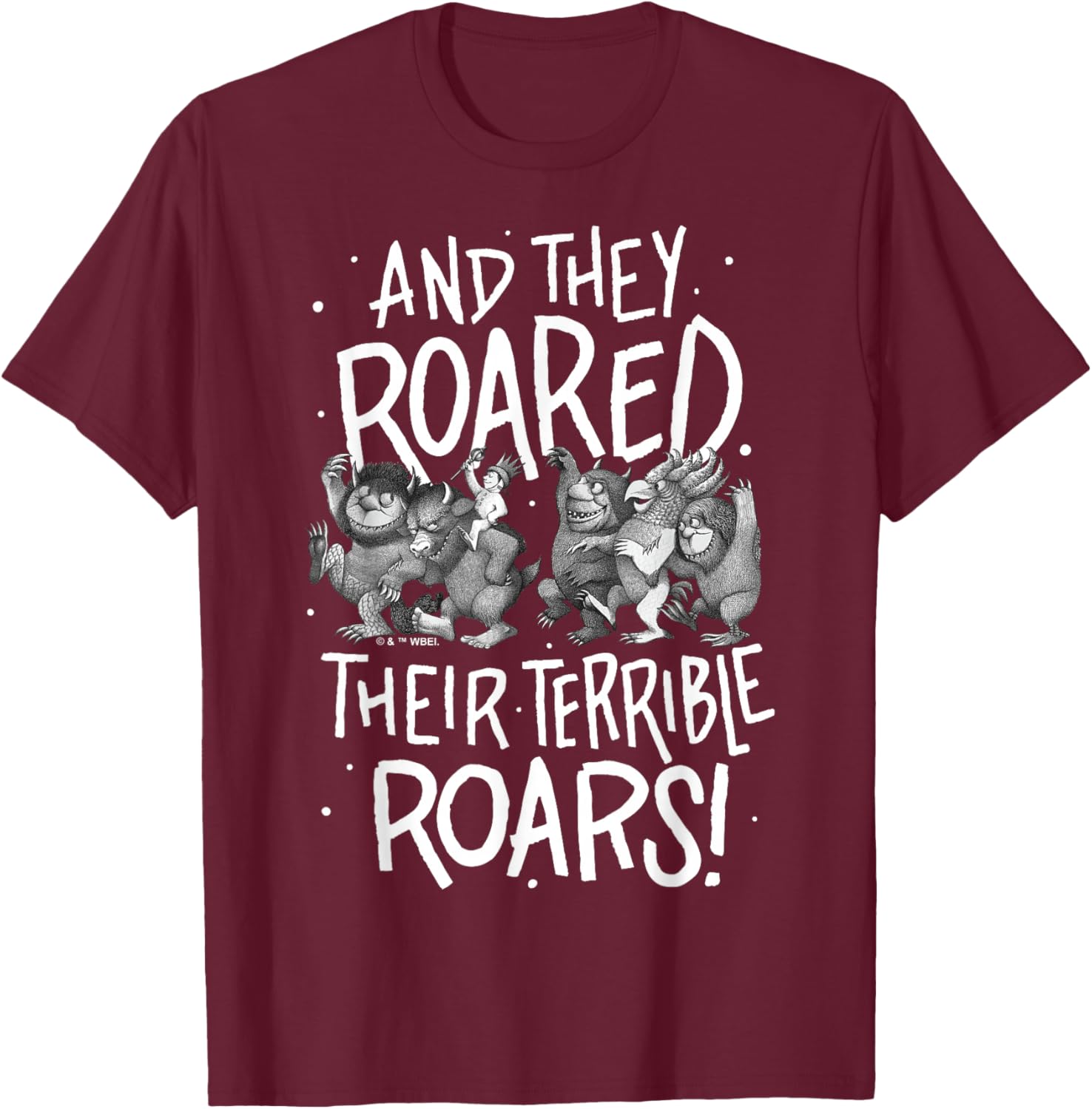 Where The Wild Things Are - They Roared Their Terrible Roars T-Shirt - T-Shirt | Maroon