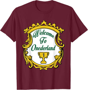 Welcome To Onederland Novelty Weight Loss T-Shirt - T-Shirt | Maroon