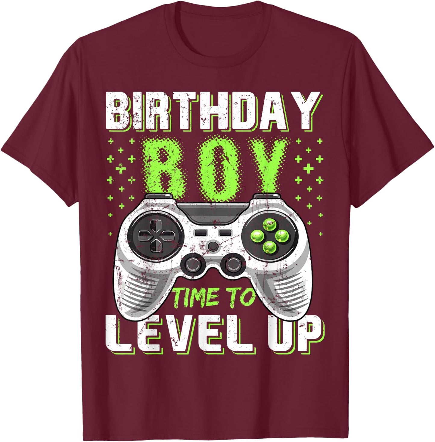 Level Up Birthday Boy Video Game - Classic Fit, Black, Kids Party Gift T-Shirt - T-Shirt | Maroon