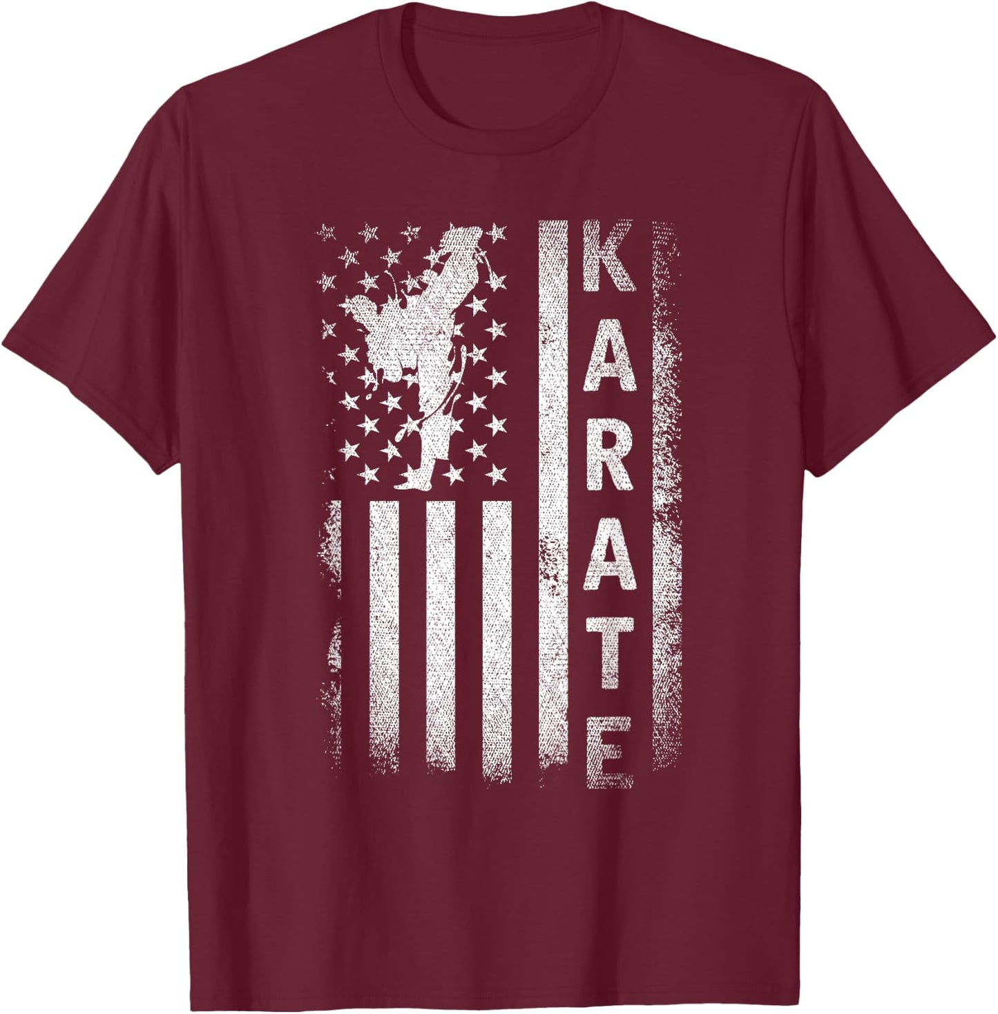 America Flag Japan Martial Arts Ninja Gift Karate T-Shirt - T-Shirt | Maroon
