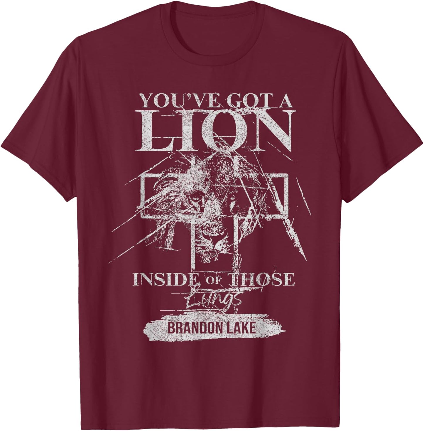 Let Your Lion Out Brandon Lake Merch Praise Jesus T-Shirt - T-Shirt | Maroon