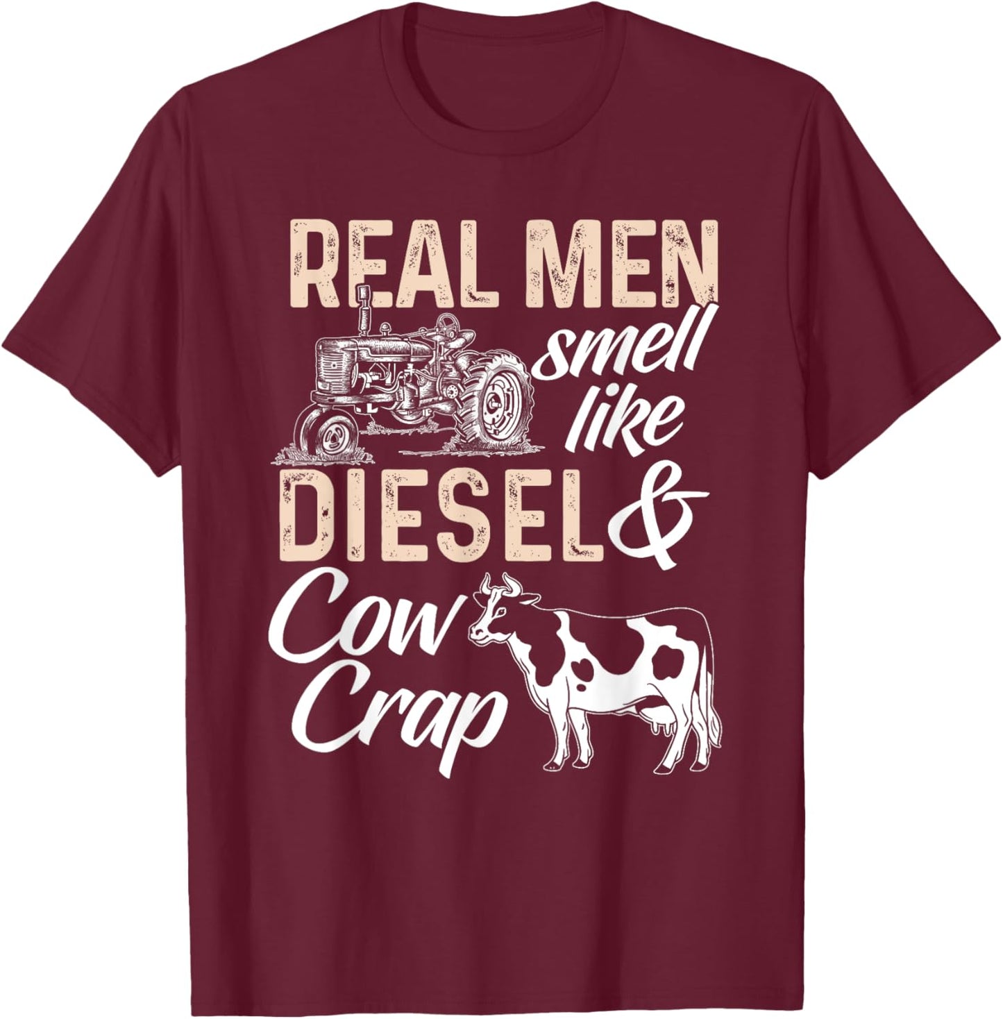 Funny Farmer Shirt Men Tractor Boys Tractor Lover Rancher T-Shirt - T-Shirt | Maroon