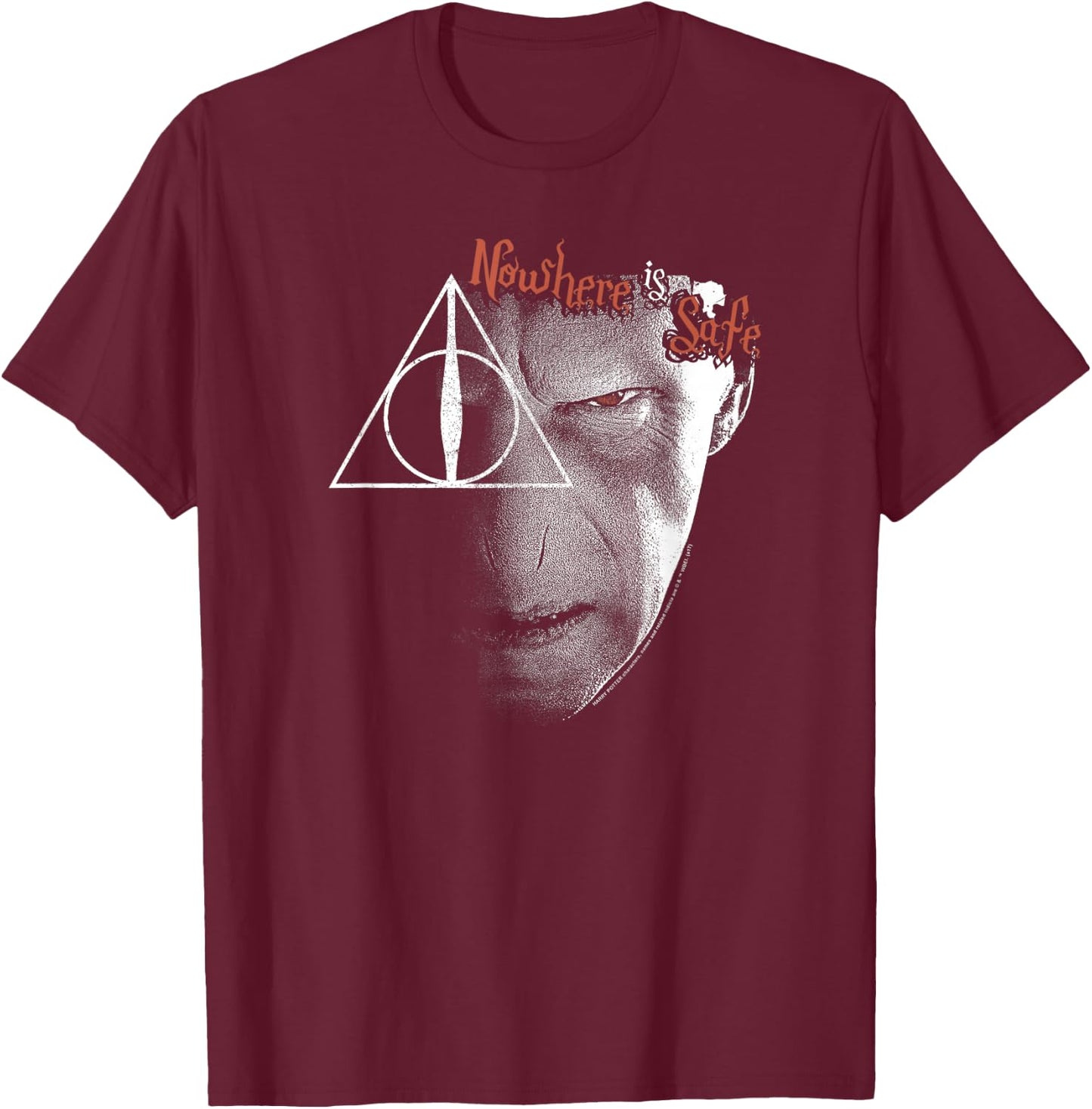 Harry Potter Voldemort Nowhere Is Safe T-Shirt - T-Shirt | Maroon