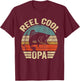 Reel Cool Opa Shirt Opa Fishing Shirt Fathers Day T-Shirt - T-Shirt | Maroon