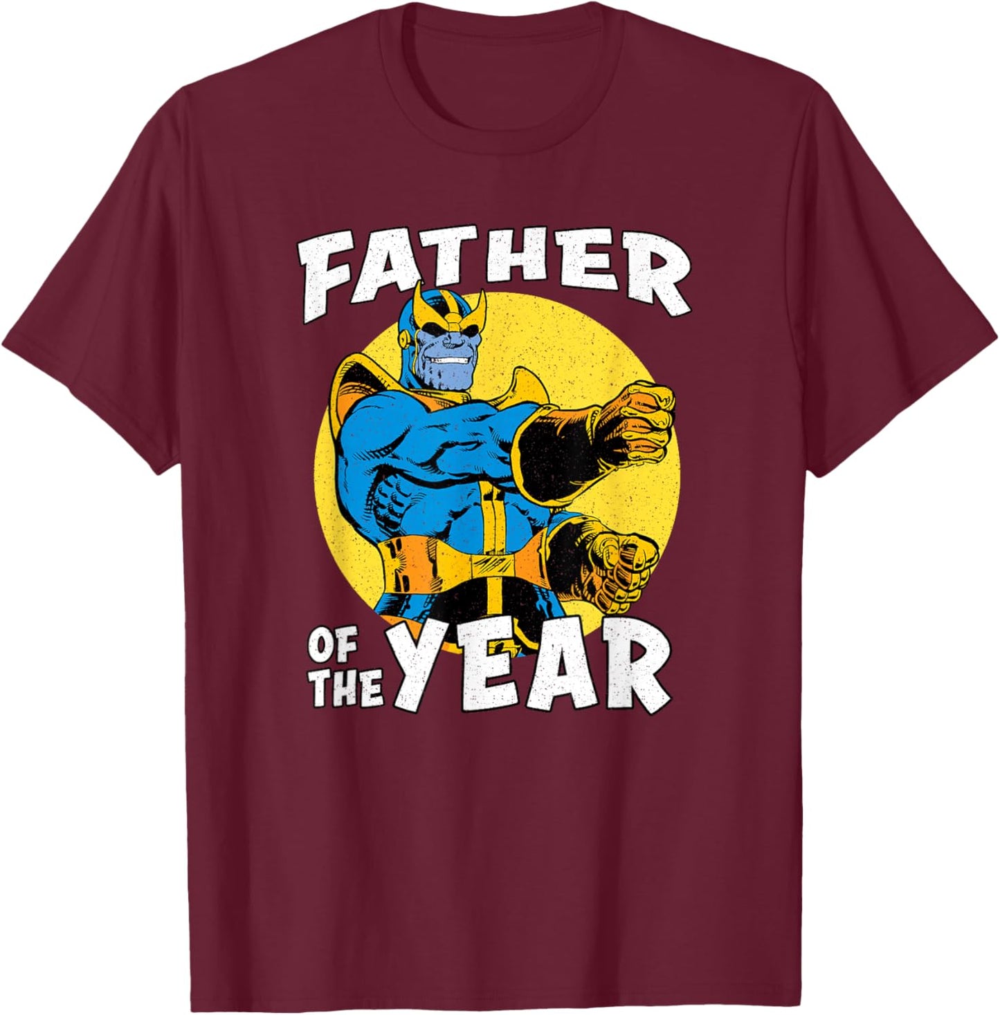 Marvel Father's Day Father Of The Year Retro Thanos Showcase T-Shirt - T-Shirt | Maroon