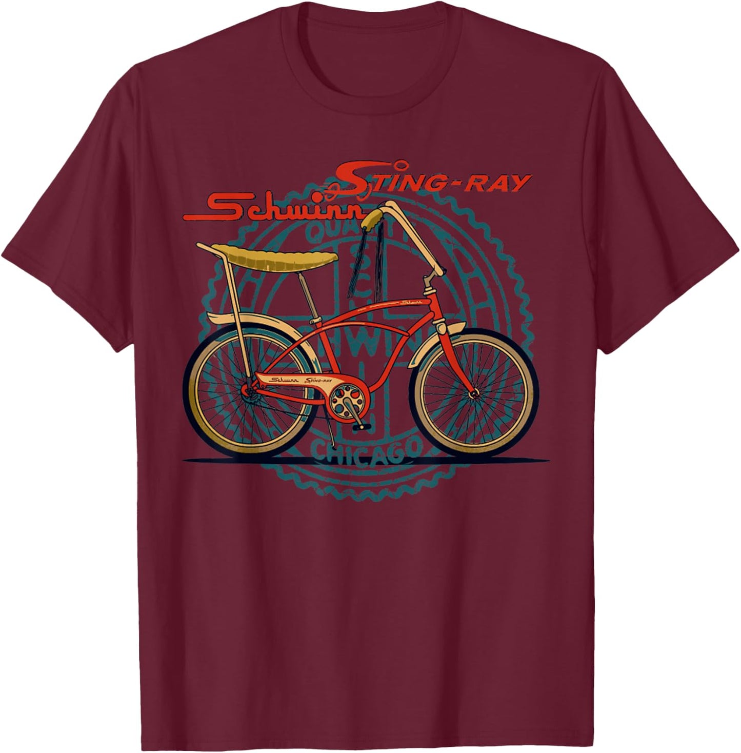 Vintage Stingray Krate Retro Funny Bicycle Lovers Cyclist T-Shirt - T-Shirt | Maroon