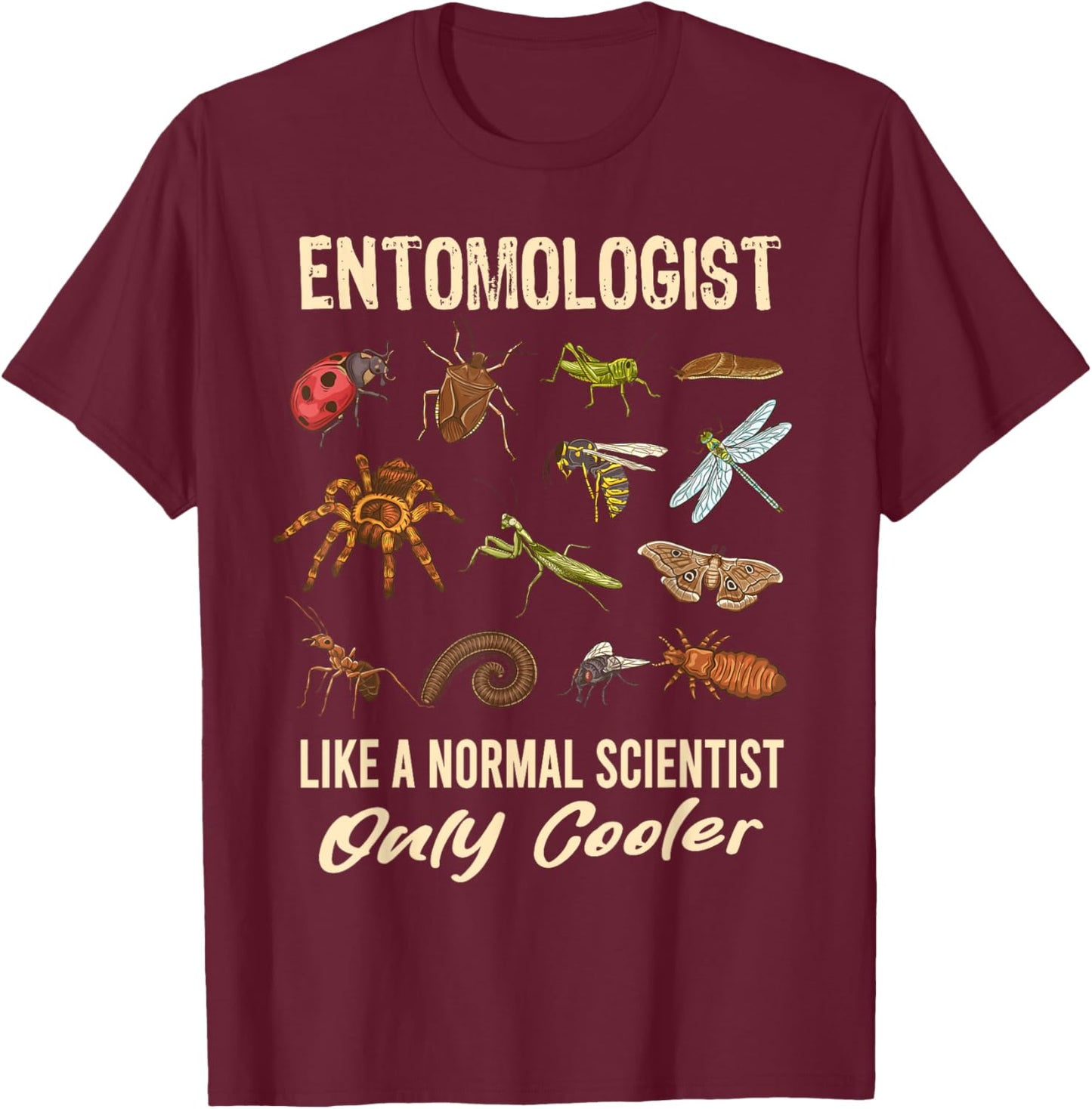 Entomologist Definition Funny Entomology Science Insect T-Shirt - T-Shirt | Maroon