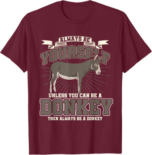 Funny Gift Farmers Farm Animals Donkey T-Shirt - T-Shirt | Maroon