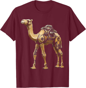 Camel Animal Graphic Robot Illustration Camel T-Shirt - T-Shirt | Maroon