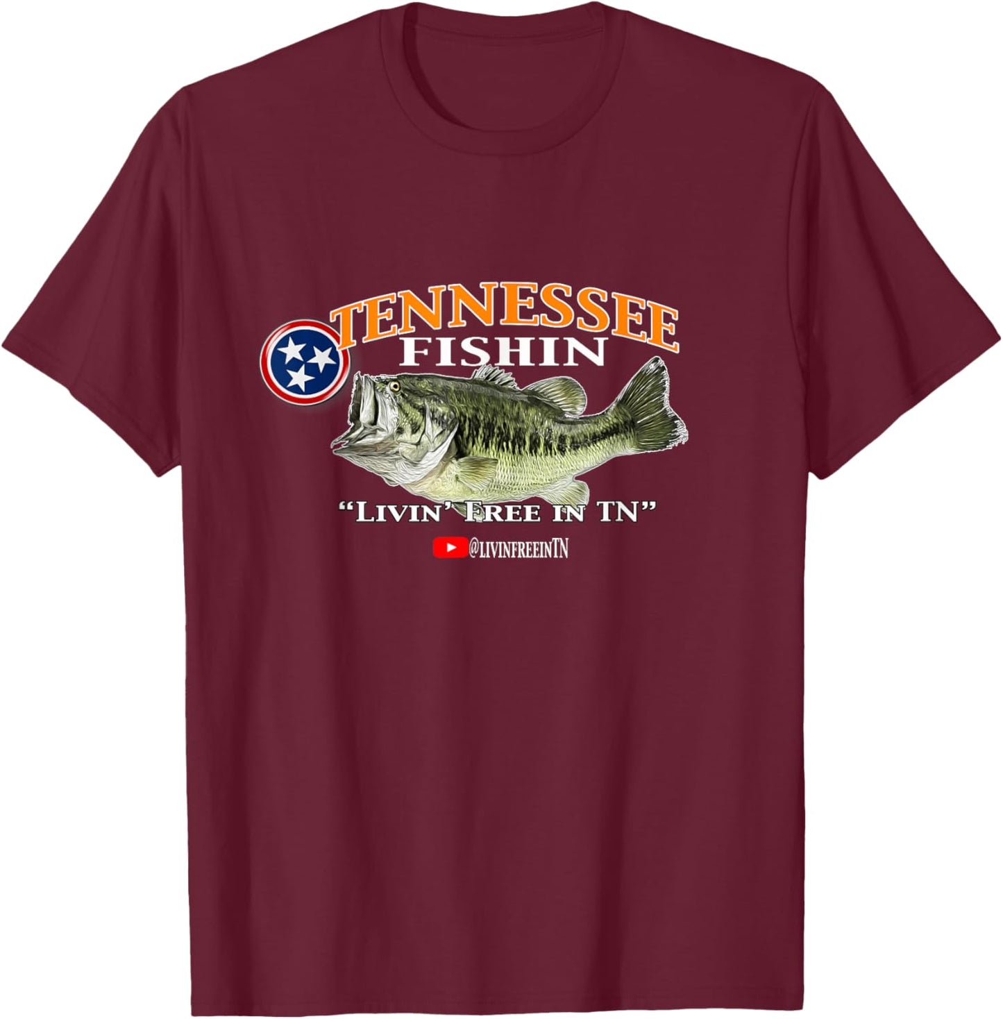 Tennessee Fishin Bass Hog Slab Fishing T-Shirt - T-Shirt | Maroon