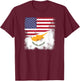 Half Cypriot Flag | Vintage Cyprus USA Gift T-Shirt - T-Shirt | Maroon