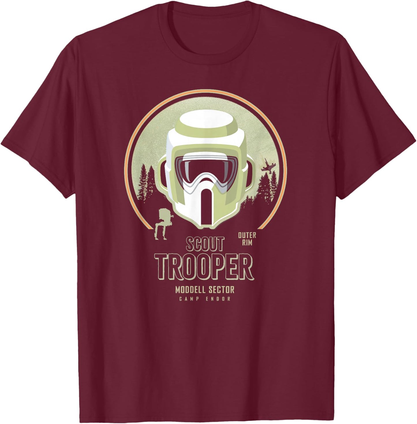 Star Wars Scout Trooper Camp Endor T-Shirt - T-Shirt | Maroon
