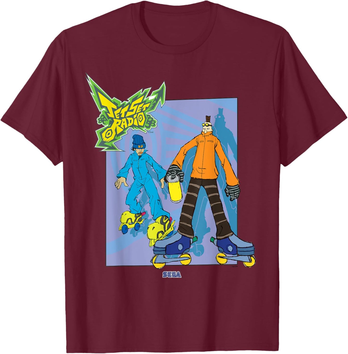 Jet Set Radio duo Corn, Soda SEGA Dreamcast video game T-Shirt - T-Shirt | Maroon