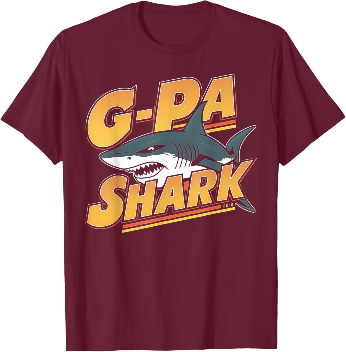 GPa Shark Grandpa Gifts Funny Graphic T-Shirt - T-Shirt | Maroon