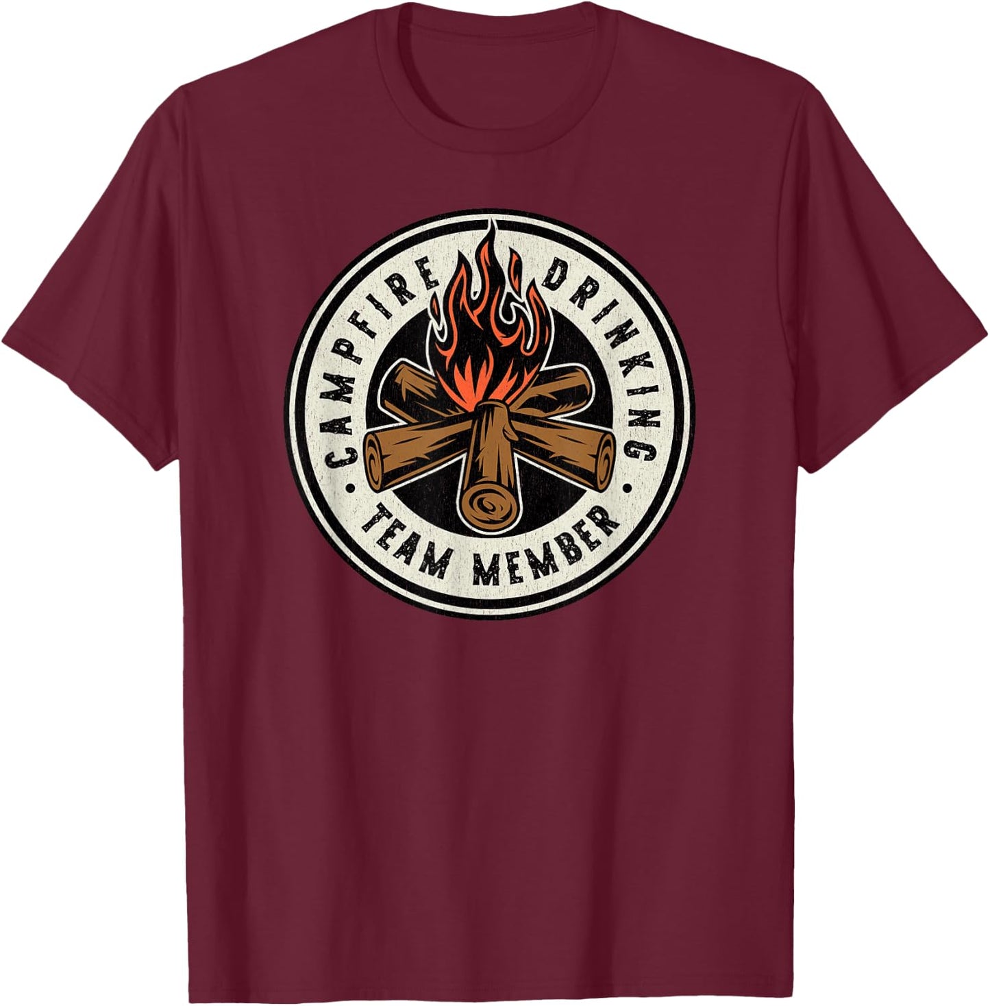Campfire Drinking Team T-Shirt - T-Shirt | Maroon