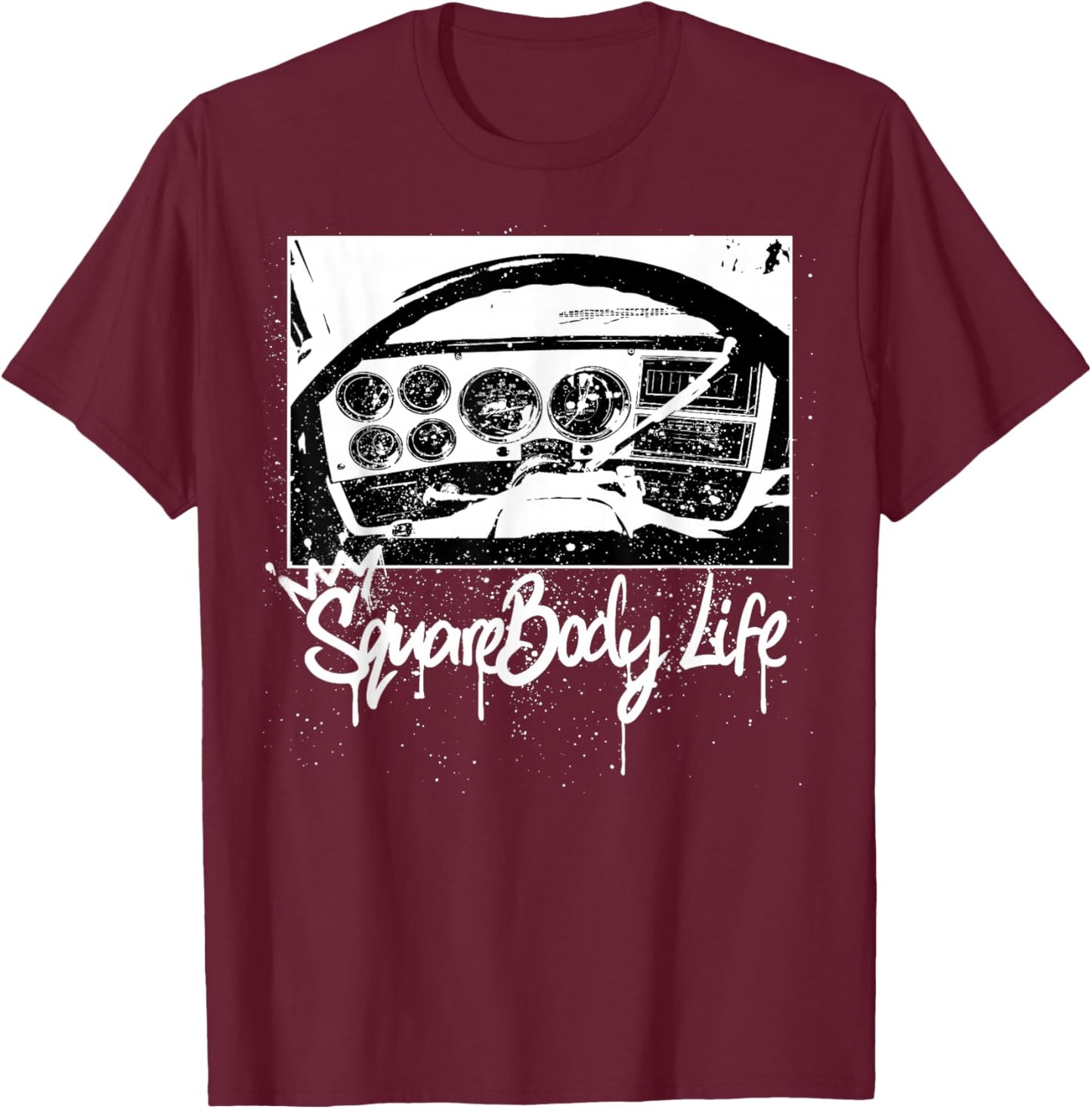 Squarebody Life C10 Classic truck Squarebody Nation T-Shirt - T-Shirt | Maroon