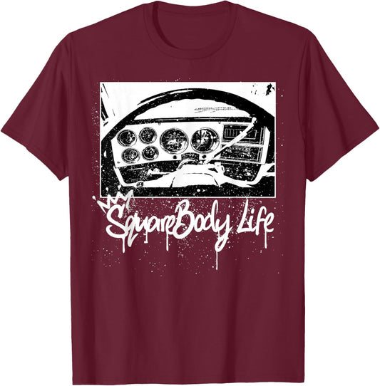 Squarebody Life C10 Classic truck Squarebody Nation T-Shirt - T-Shirt | Maroon