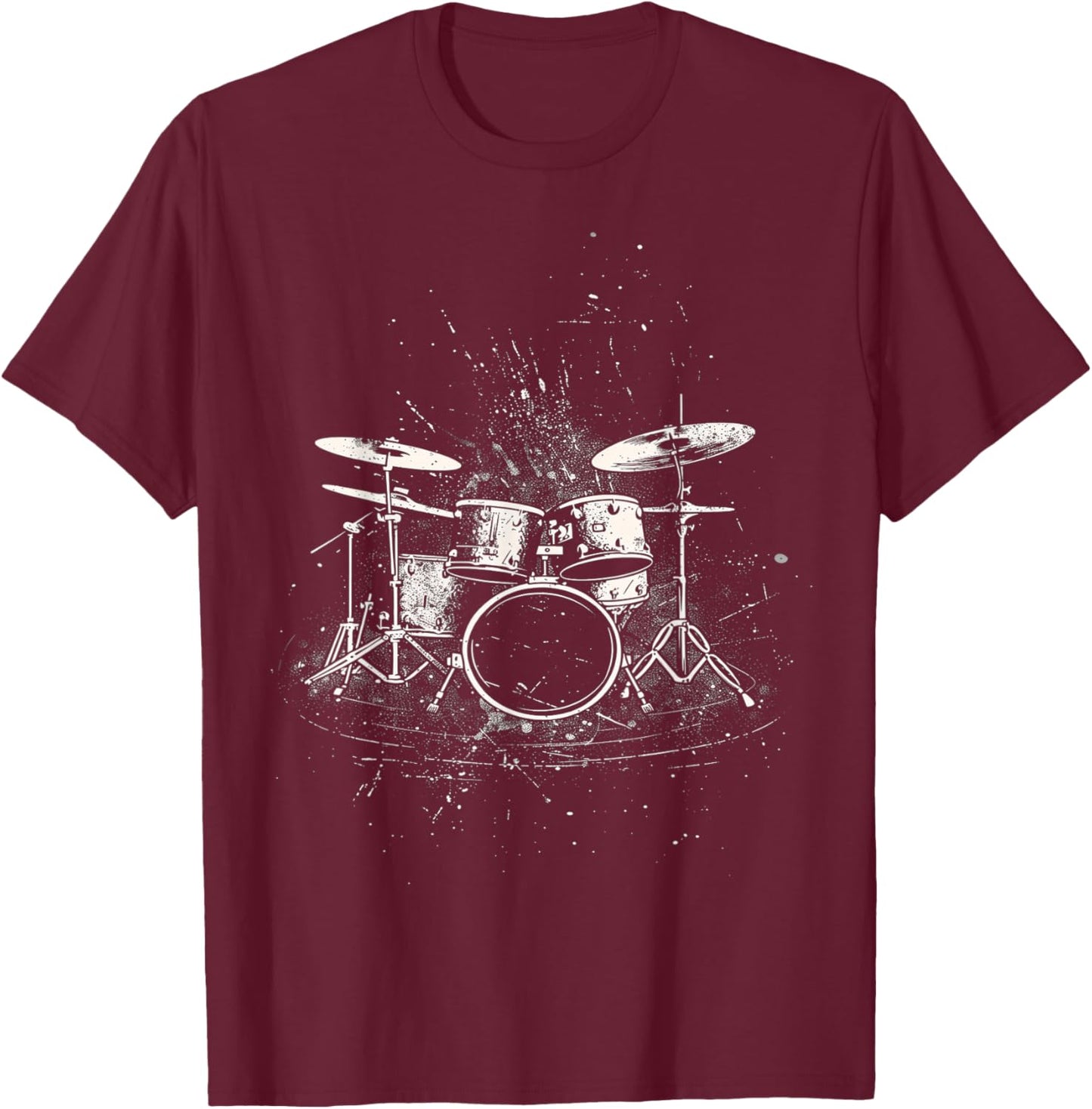 Vintage Drum Kit T-Shirt - T-Shirt | Maroon