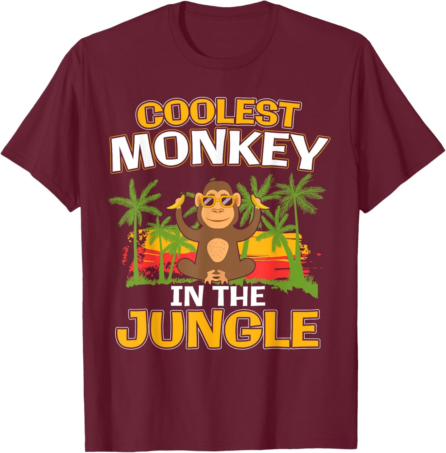 Coolest Monkey in the Jungle I Kid Meme T-Shirt - T-Shirt | Maroon