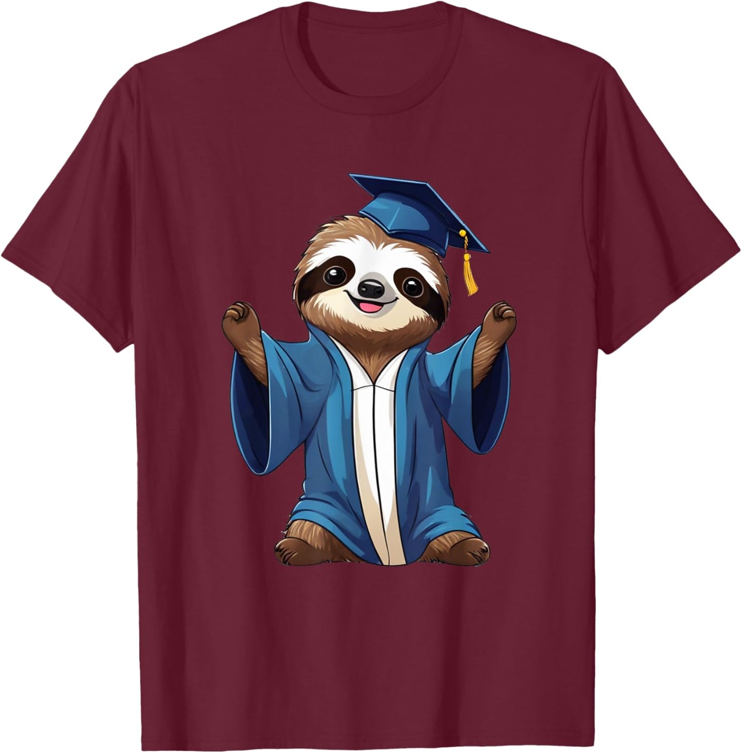 Sloth Graduation Class Of 2024 Graduation Day Party T-Shirt - T-Shirt | Maroon