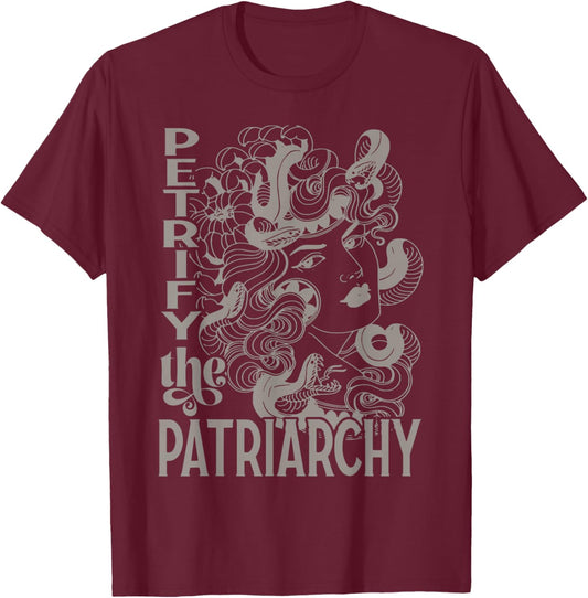 Petrify The Patriarchy Medusa T-Shirt - T-Shirt | Maroon