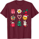 70s Cute Santa Yellow Smile Face Christmas Shirt Women Girls T-Shirt - T-Shirt | Maroon