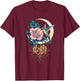 Vibrant Life Hummingbird with Hibiscus Moon Japanese Style T-Shirt - T-Shirt | Maroon