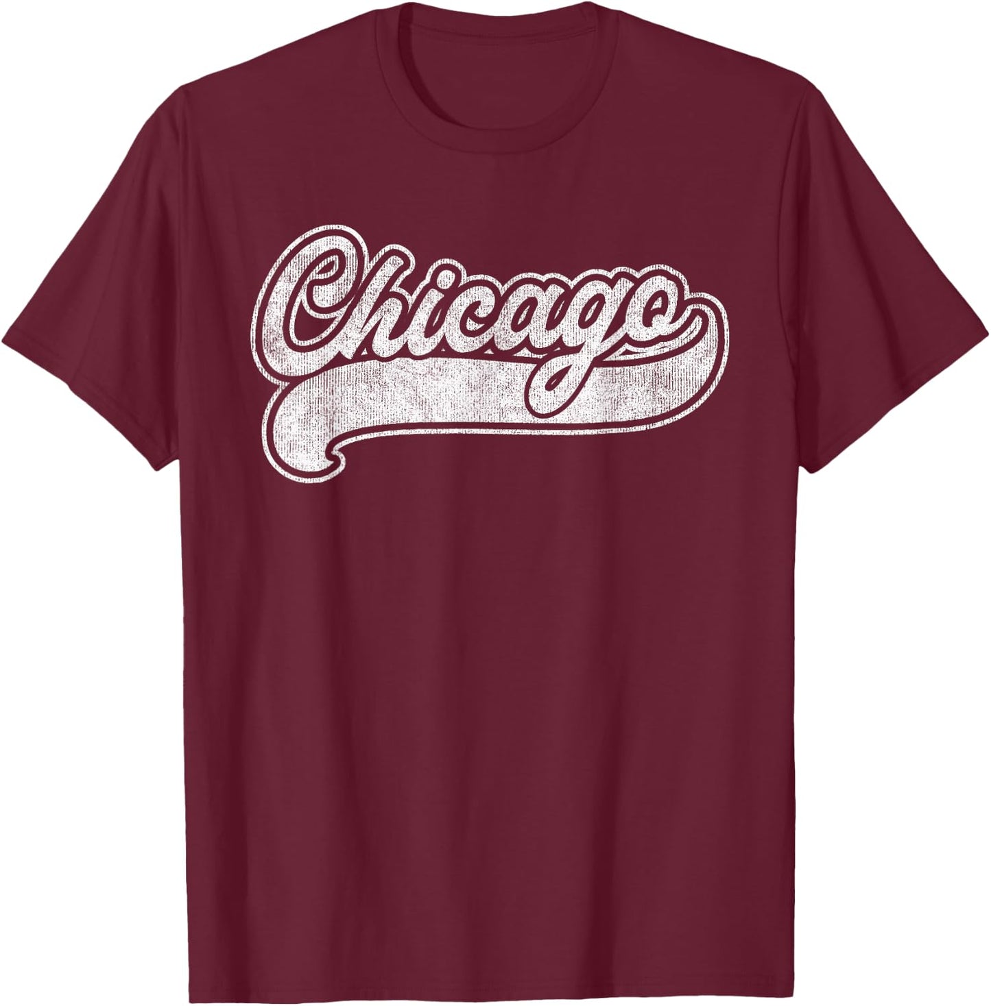 Chicago Illinois IL Shirt Retro Baseball Style Vintage Gift T-Shirt - T-Shirt | Maroon