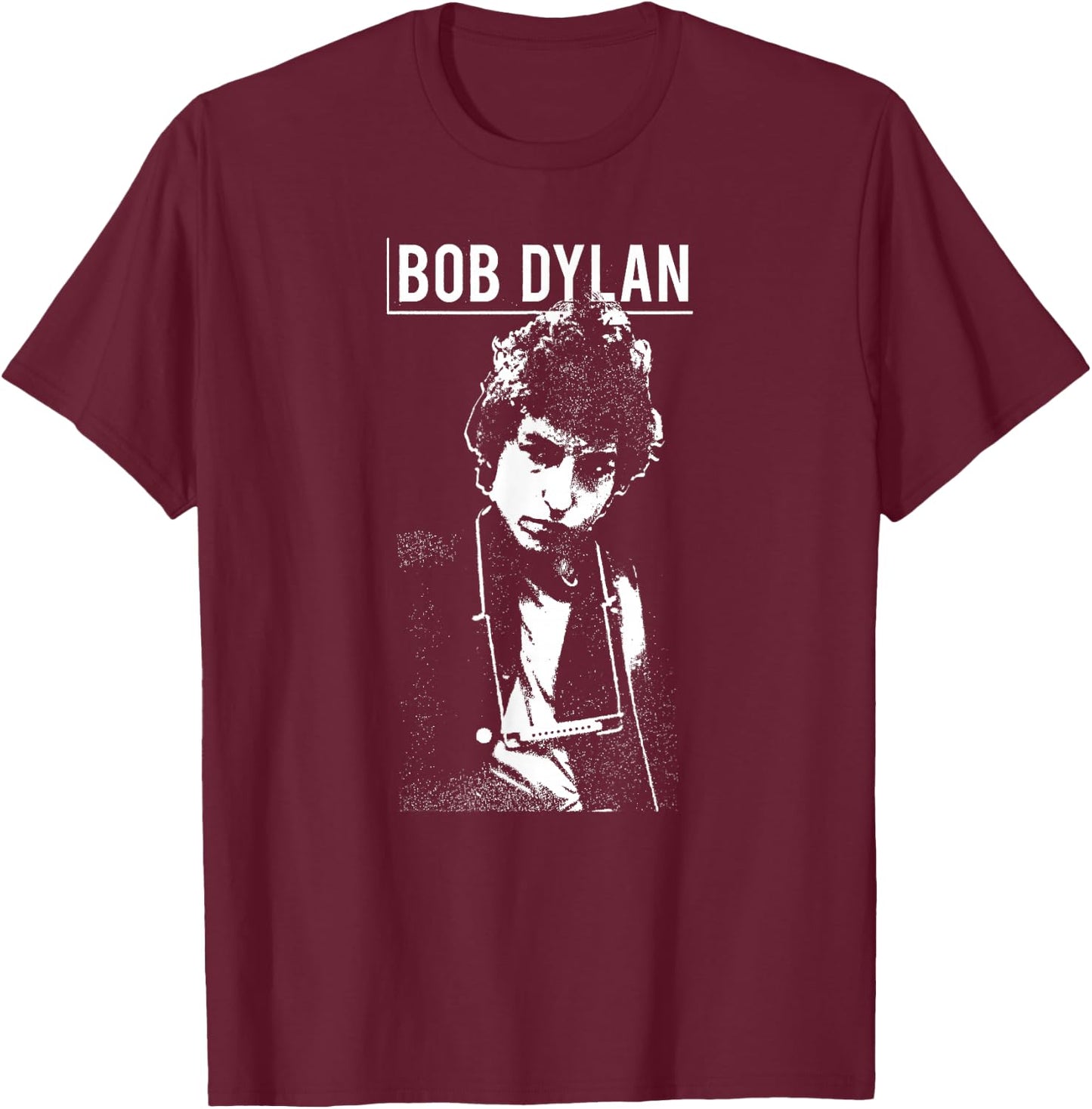 Bob Dylan - Harmony 60s (White) T-Shirt - T-Shirt | Maroon