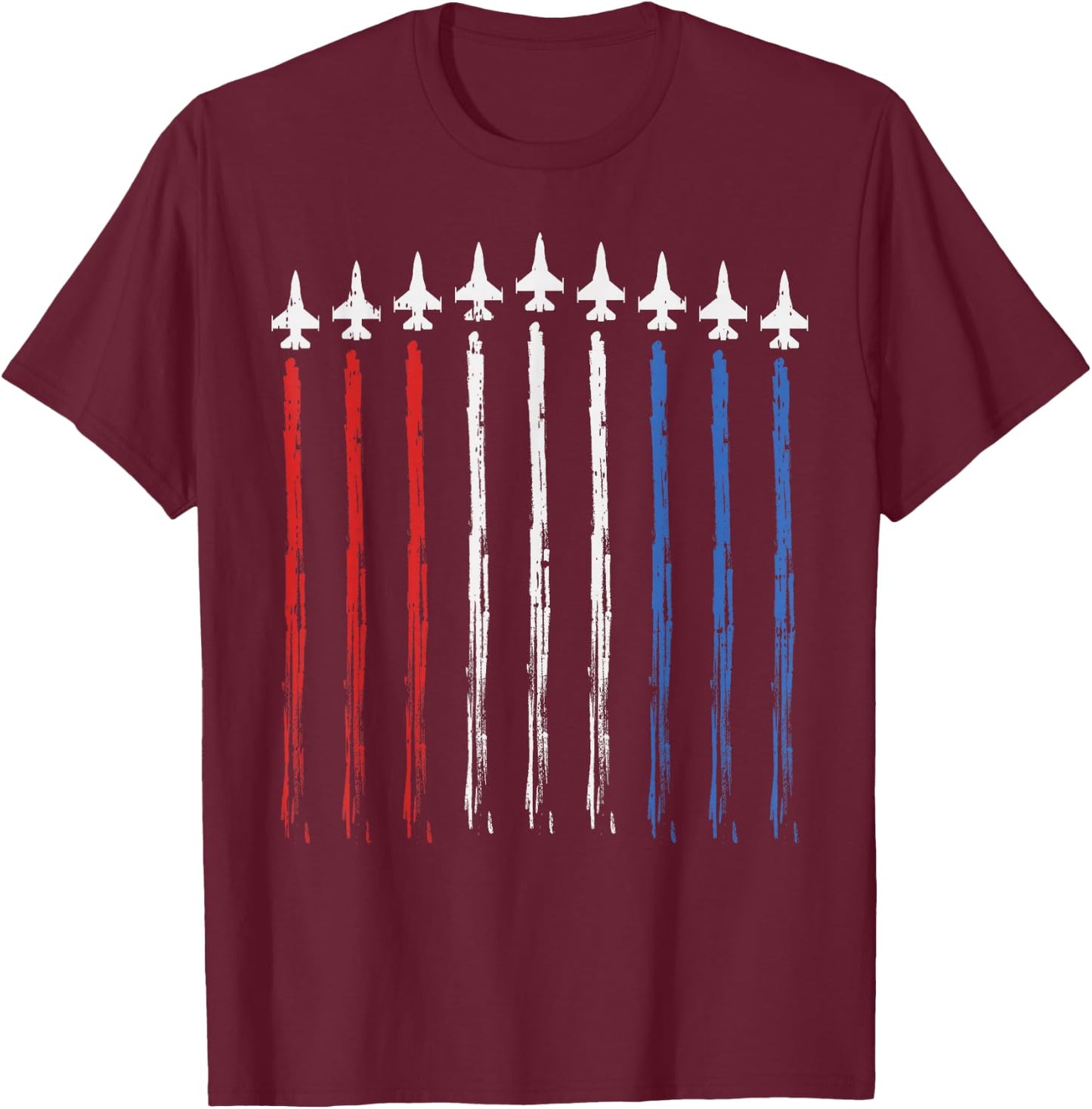 Jets US American Flag Independence 4th Of July Patriot Gift T-Shirt - T-Shirt | Maroon