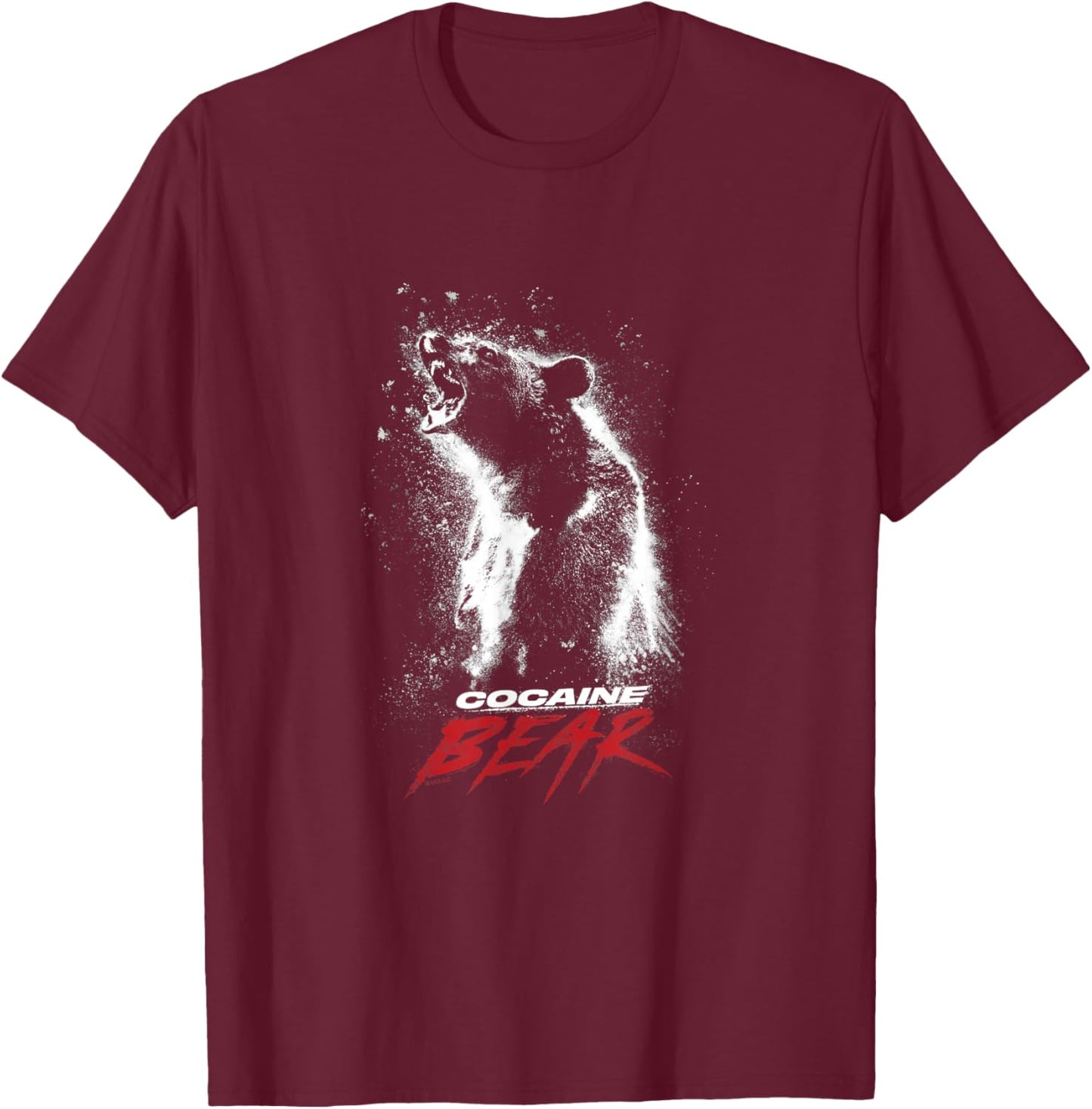 Cocaine Bear Movie Logo T-Shirt - T-Shirt | Maroon