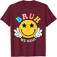 Back To School For Teacher, Student Smile Face Bruh We Back Women Kids T-Shirt - T-Shirt | Maroon
