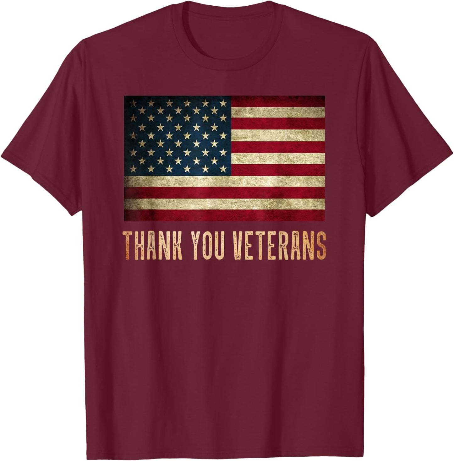 Thank You, Veterans Day, Military Life Army Affairs Grateful T-Shirt - T-Shirt | Maroon