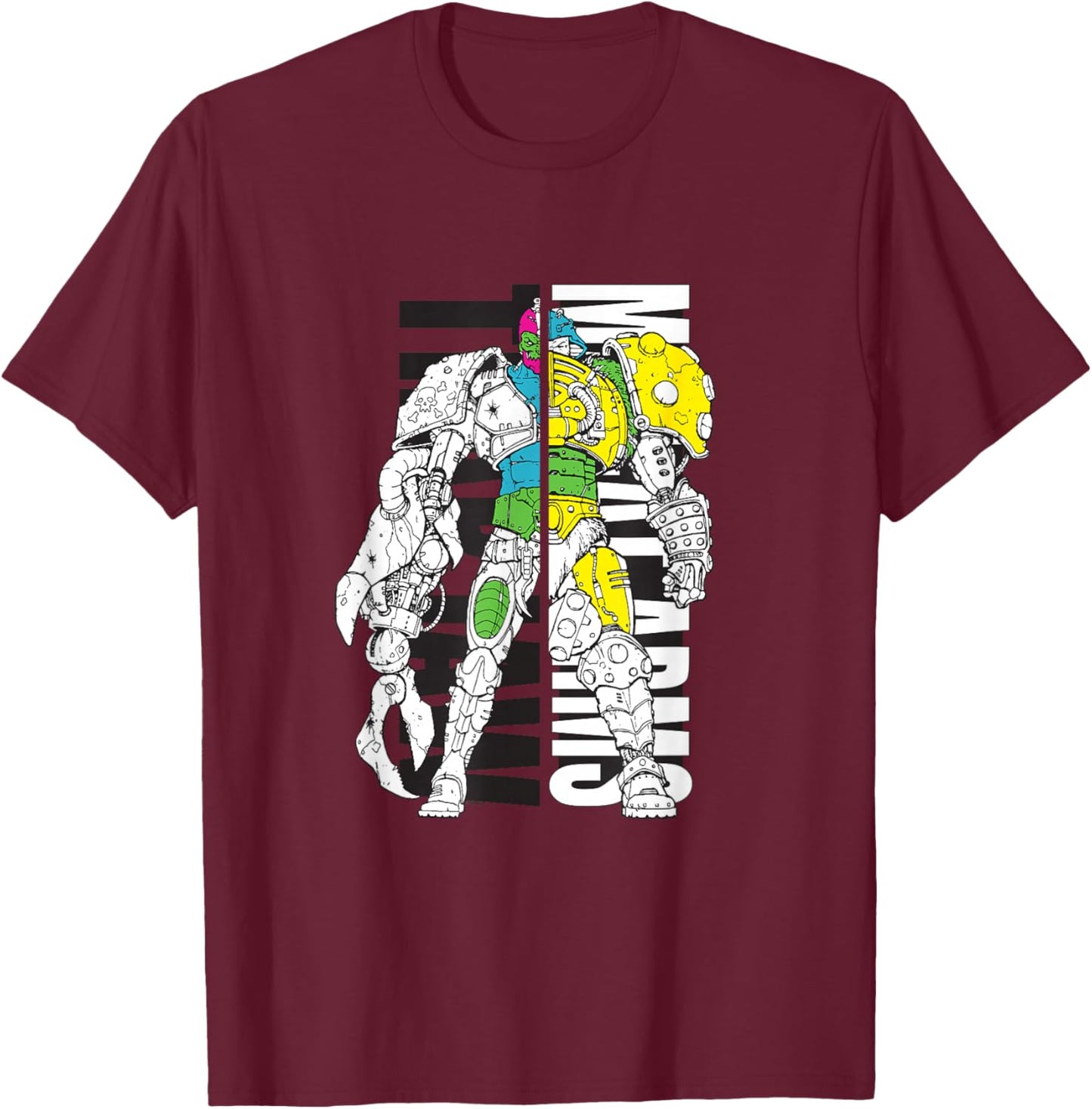 Masters of the Universe - Trap Jaw & Man-At-Arms T-Shirt - T-Shirt | Maroon