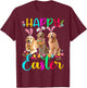 Happy Easter Three Golden Retriever Wearing Bunny Ear Gifts T-Shirt - T-Shirt | Maroon