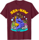 Sea Haw Seahorse Cowboy Western Fish T-Shirt - T-Shirt | Maroon