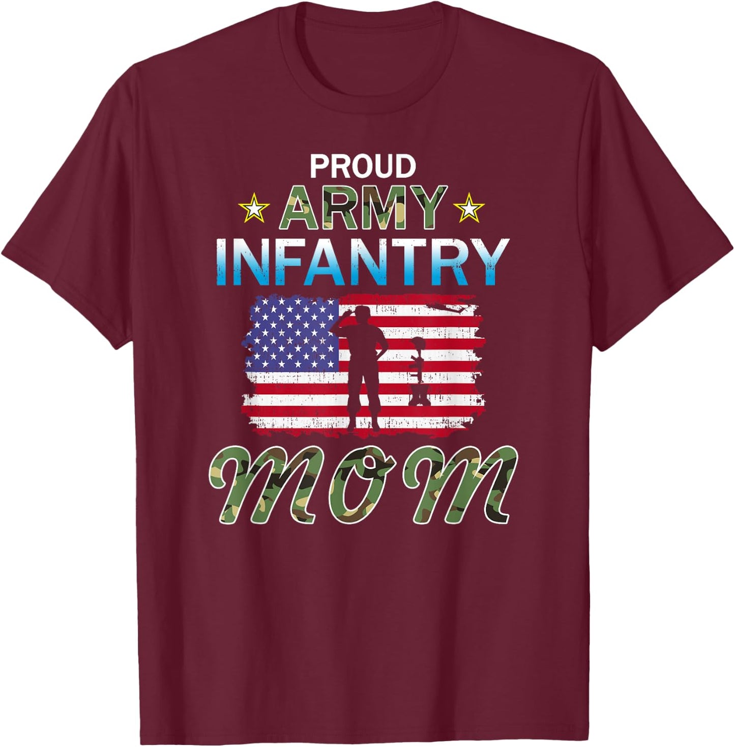 Proud Army Infantry Mom-I'm A Proud Army Infantry Mom Army T-Shirt - T-Shirt | Maroon