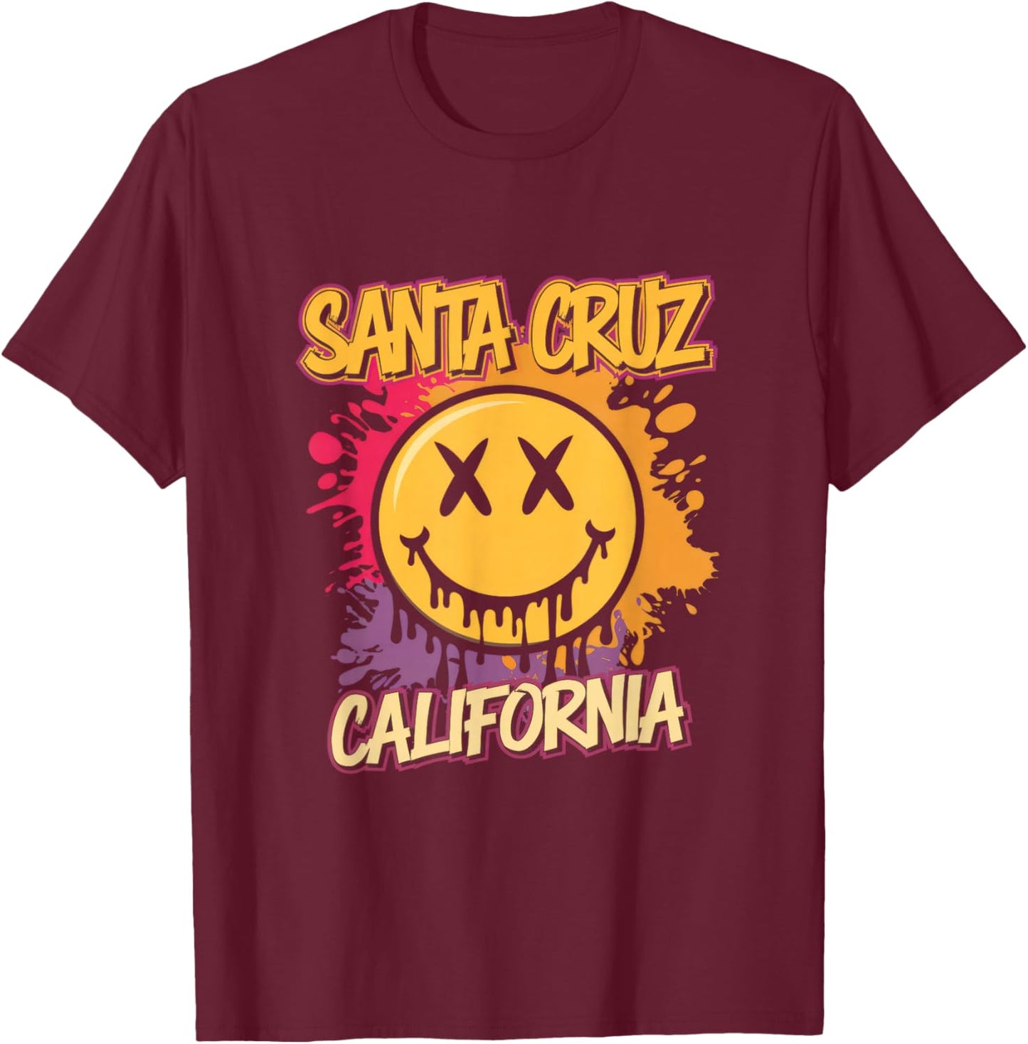 Santa Cruz California - Santa Cruz California T-Shirt - T-Shirt | Maroon