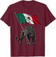 Mexico Flag Leopard Mexican Pride Mexican Roots Mexican Flag T-Shirt - T-Shirt | Maroon