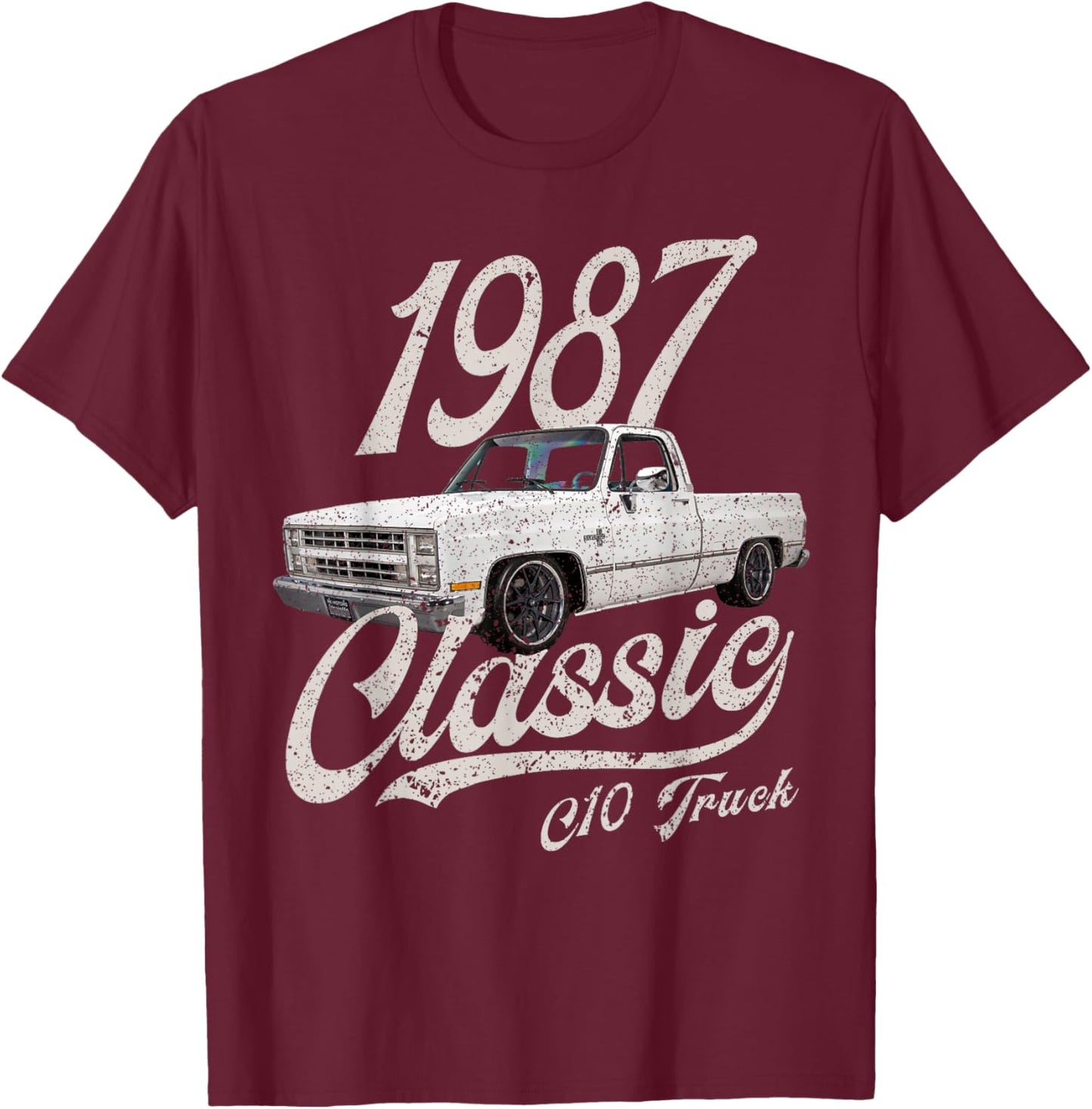1987 87 C10 Truck T-Shirt - T-Shirt | Maroon